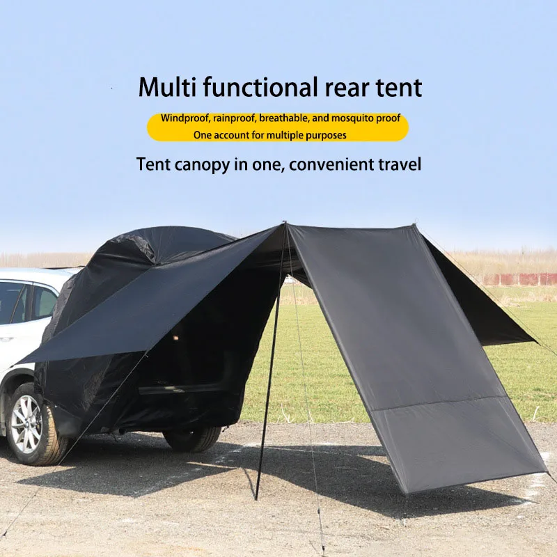 

Car Rear Door Tent SUV Trunk Camping Tent Portable SUV 3 Sided Extended Shade Tent Outside Shelter for Car Camping Accessories