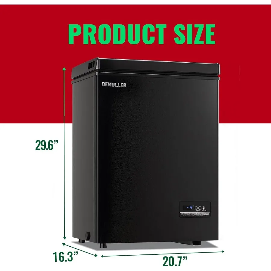صندوق فريزر عميق بطول 3.5 قدم مكعب مع لوحة عرض درجة الحرارة وسلة قابلة للإزالة للمساحات المدمجة: مثالية للشقق