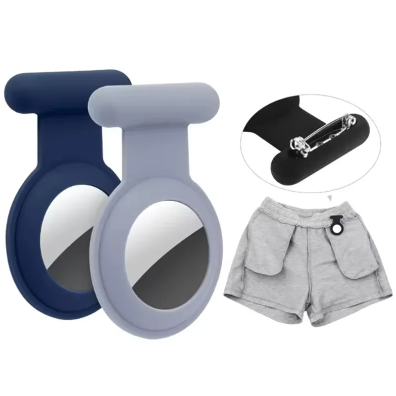 Чехол на булавке для Apple Airtags, силиконовый защитный чехол, устройство против потери для трекера Airtag с булавкой для одежды для детей пожилого возраста