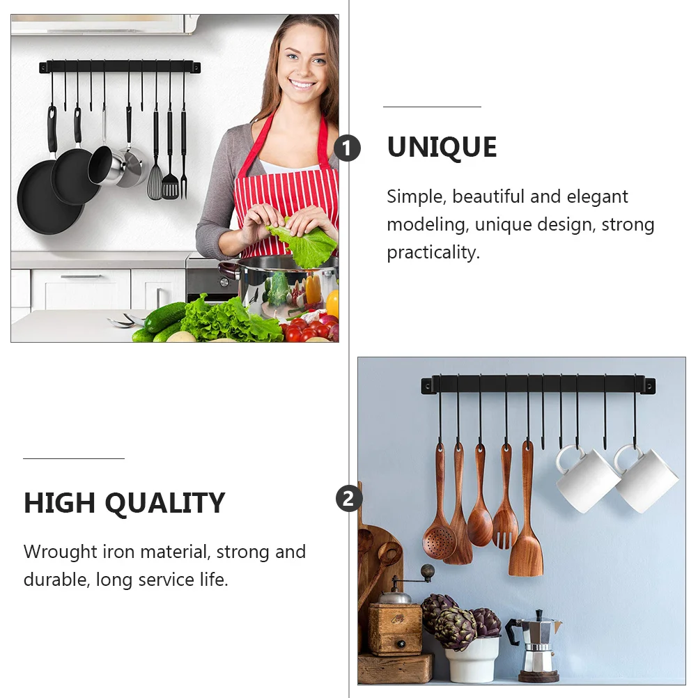 

1Pcs Kitchen Wall Rack Iron Cookware Organizer Multifunction Tableware Storage Shelf Space Saving Holder