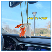 1pcs Sunlight Keychain Roast Duck Rope Keyring Backpack Pendant Car Hanging Accessories Ultraviolet Color Change White Key Chain