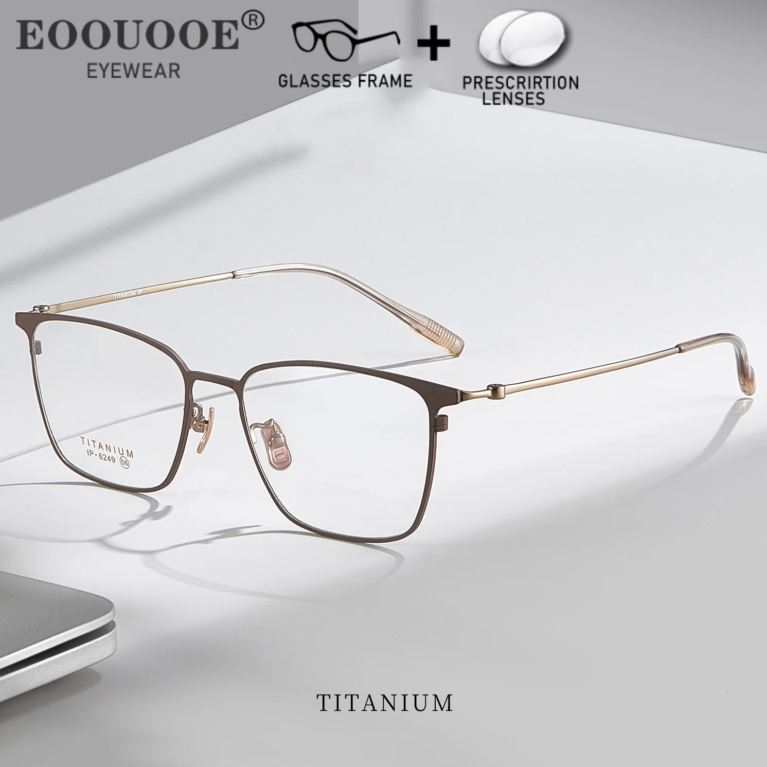 

Computer Office Work Prescription Glasses Blue Light Blocking Myopia Hyperopia Anti Reflective Lenses Men Pure Titanium Eyewear