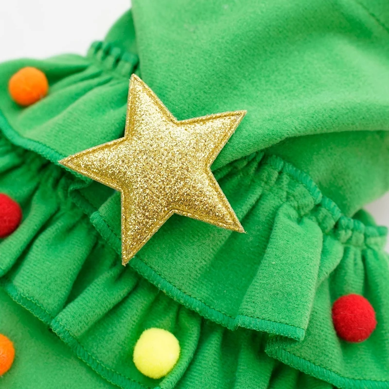 Cat Small Dog Christmas Costume Autumn Winter Warm Cloak Christmas Tree Cosplay Funny Pet Cape Dress Up Clothes Props Decor