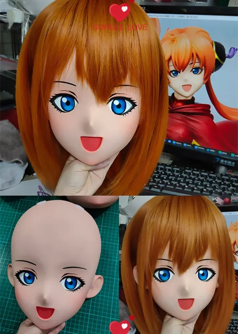 (GL20) Custom Cartoon Character Resin Half Head Crossdress Cosplay Japanese Anime Your Lie in April Miyazono Kaori Kigurumi Mask