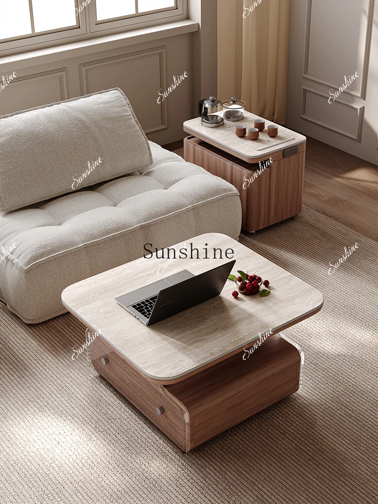 

Living room household small apartment multi-function movable side few light luxury high sense FT