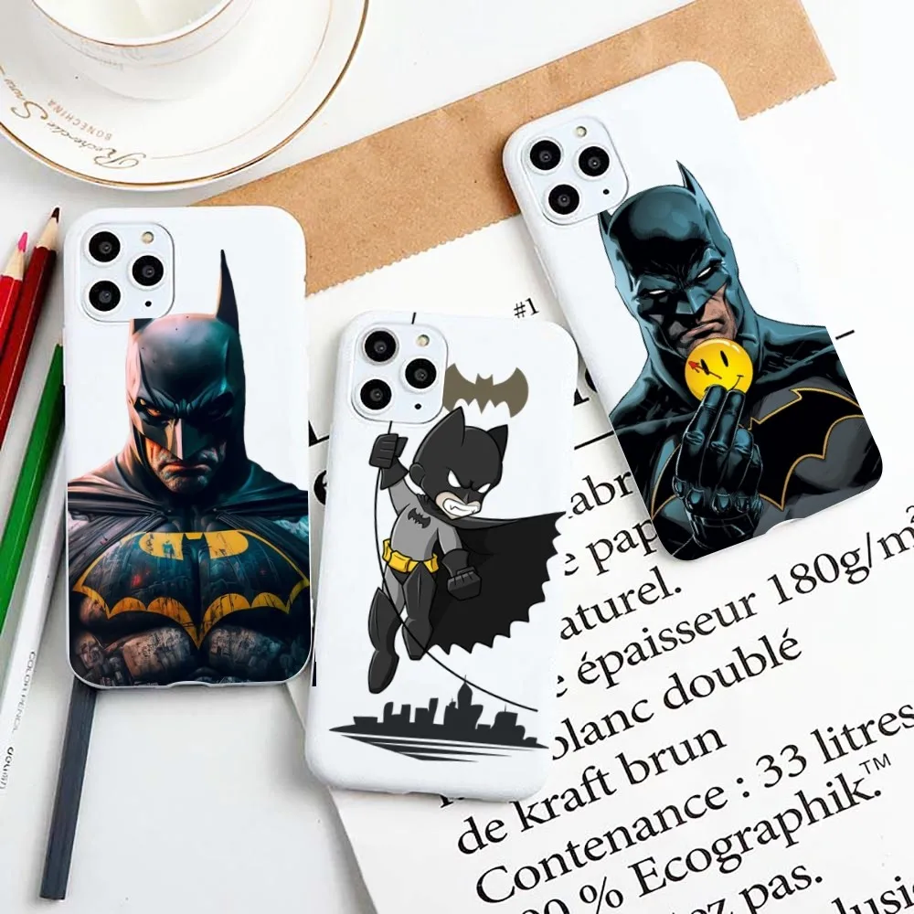 Cool B-Bat-mans Phone Case For IPhone 14 11 12 13 Mini Pro Xs Max 8 7 6 6S Plus X XR Solid Candy Color Case