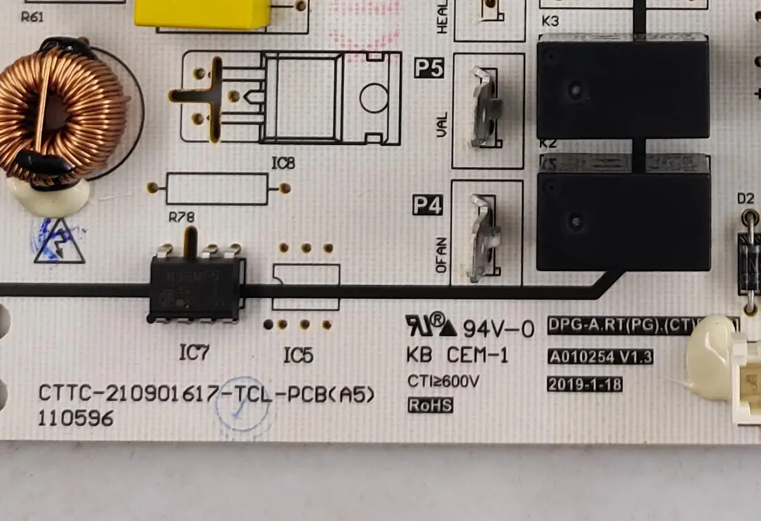 new for TCL air conditioning Main control board part HT-210901617-TCL-PCB A5 A010254 V1.3 part