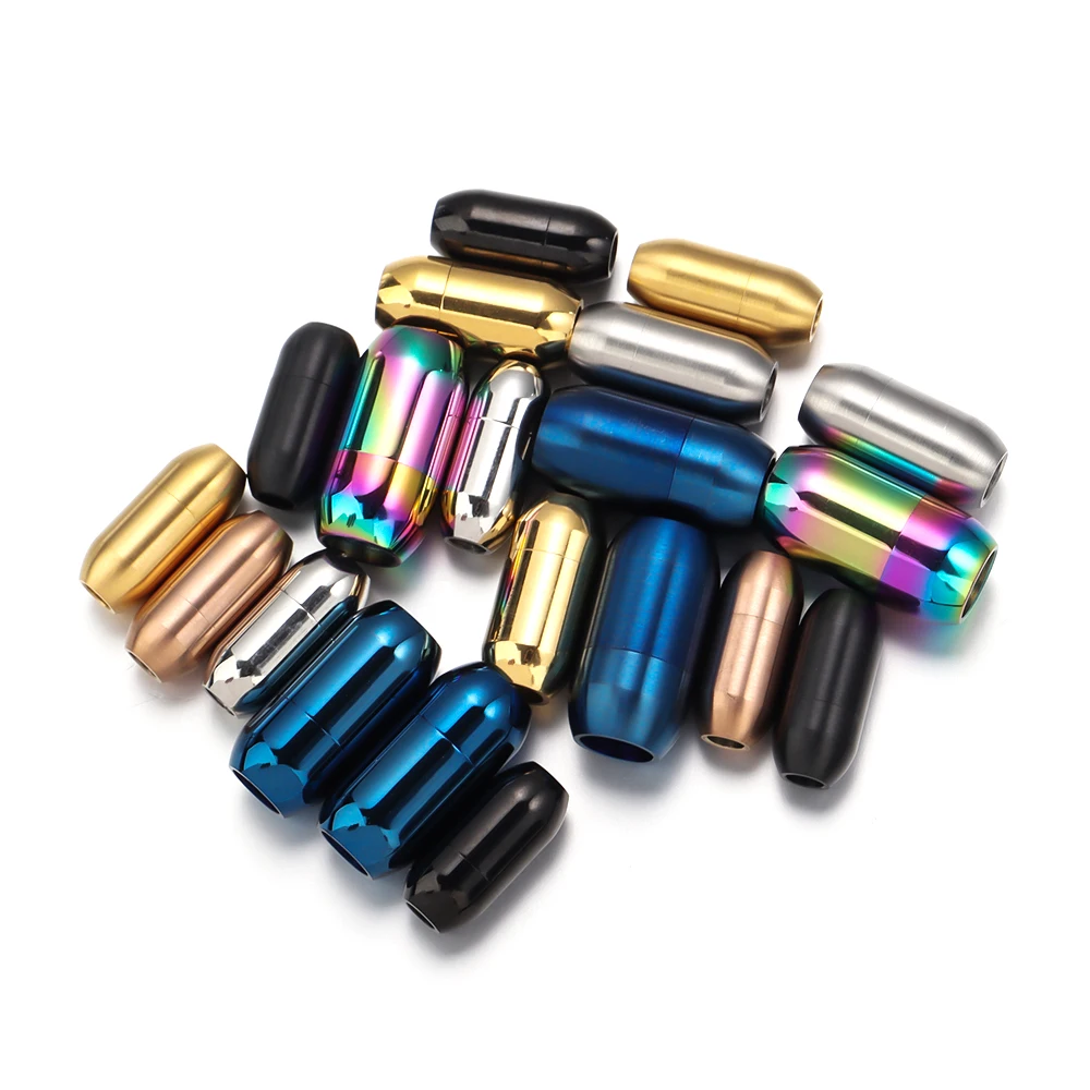 2 stücke bunte Edelstahl Magnet verschlüsse Leders chnur Armband Anschlüsse End verschluss Magnets chnalle DIY Schmuck herstellung – Detail 5