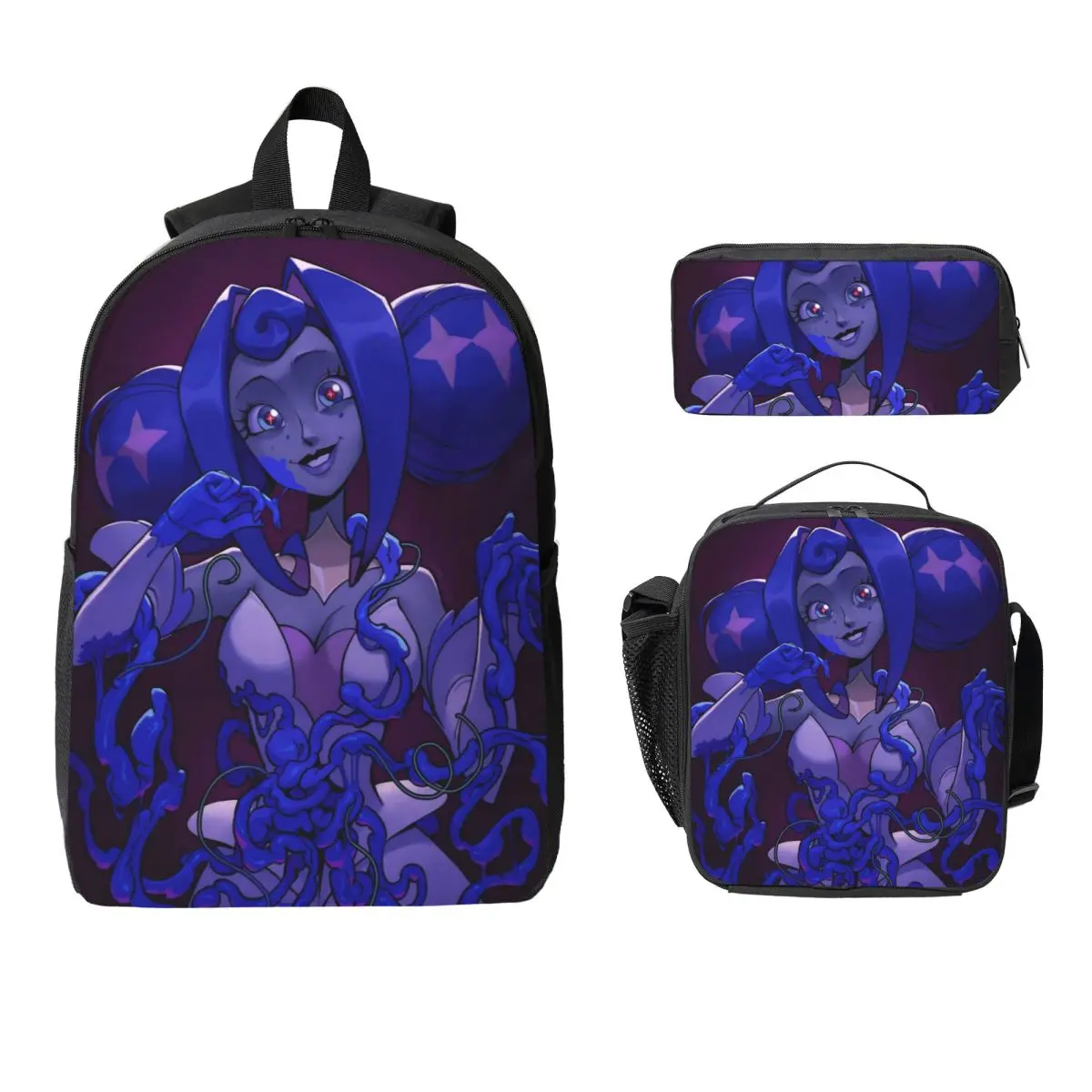3Pcs K-Knights Of Guinevere Backpack Set  Pencil Boxes Bookbag Sets with Lunch Box For School Students Knapsack