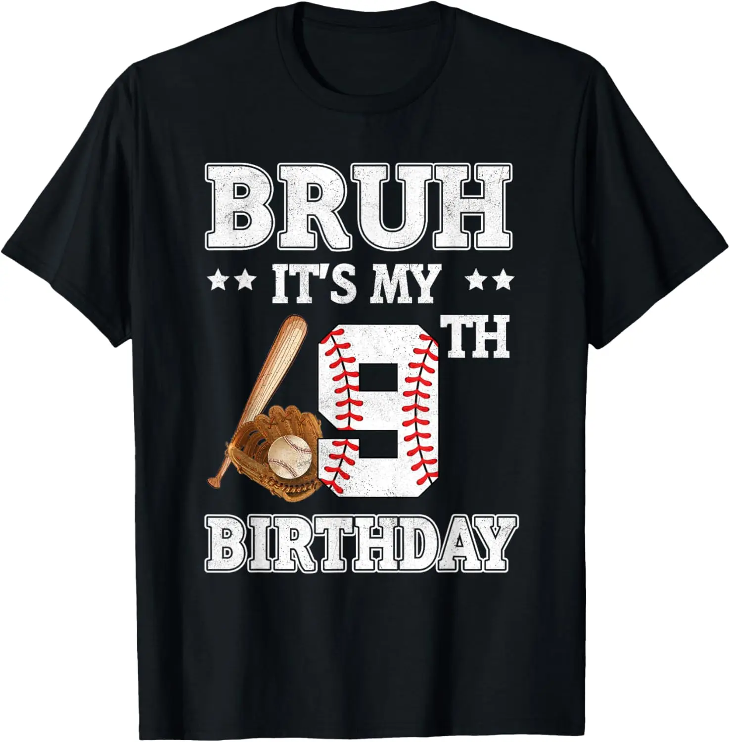 

Футболка Bruh It's My 9th Birthday для 9-летнего бейсболиста