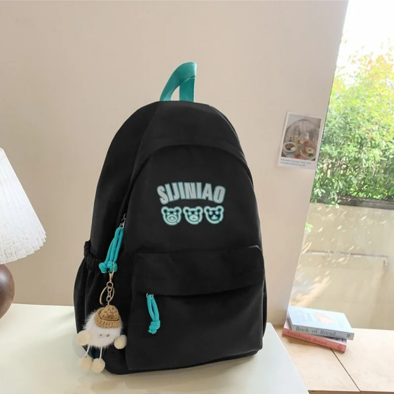 

Korea ins College student backpack pcute bear print backpack female Japanese Harajuku vintage girl school bag travel backpack