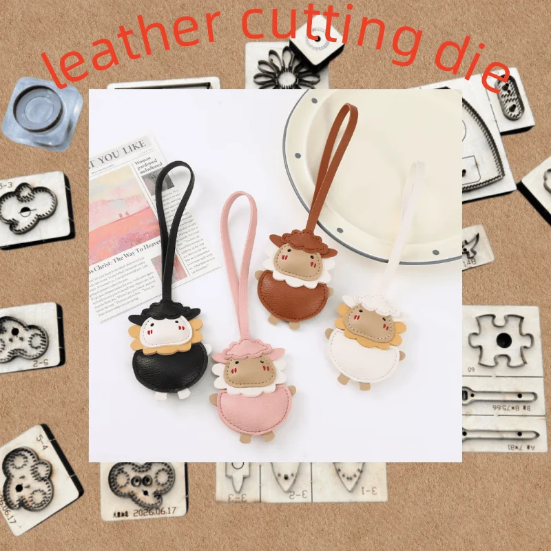 Handmade Leather DIY Cute Sheep Cutting Die, Cartoon Animal Keychain Pendant Mold, Leather Craft Hand Tool