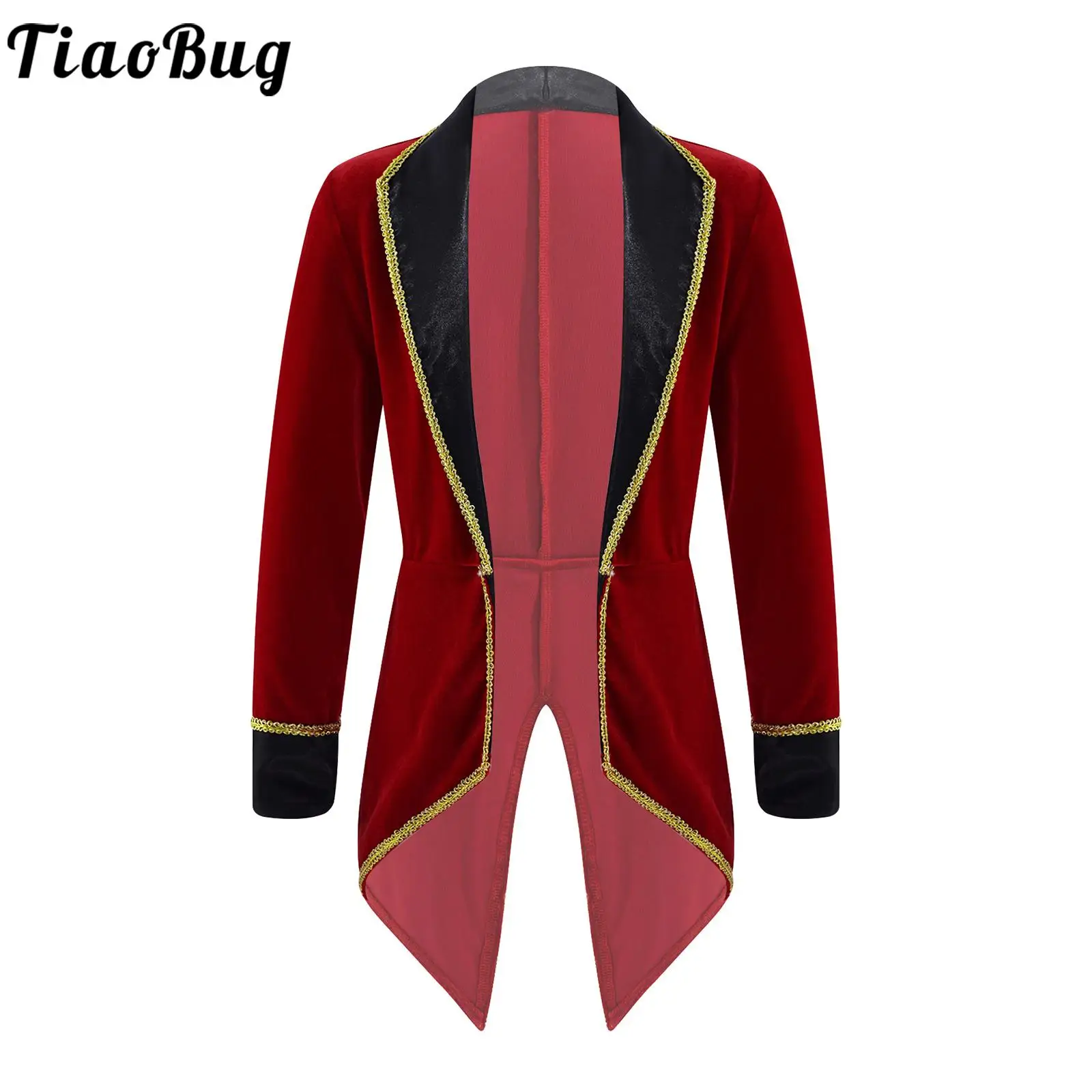 

Kids Girls Circus Ringmaster Costume Long Sleeve Lapel Collar Tailcoat Jacket Role Play Party Festival Carnival Halloween Outfit