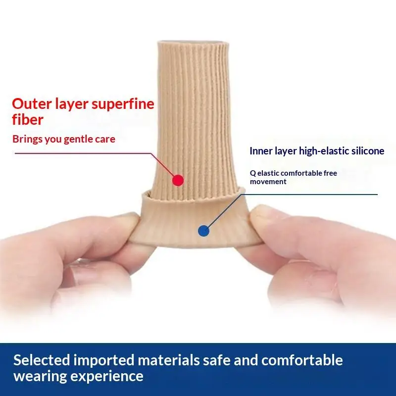Silicone Tube Toe Gel Protector Cover Finger&Toe'S Fabric Gel Bandage Insoles Corns Blisters Pain Relief Soft Pads
