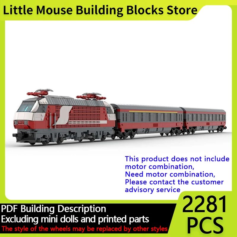 

City Car Model MOC Building Bricks BR 1822 Electric Locomotive Modular Technology Gifts Holiday Assemble Children Toys Suit