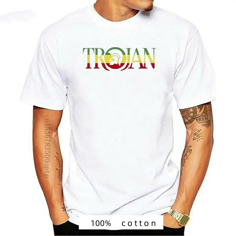 New funny men t shirt Men Trojan Records Ska Reggae Rocksteady Fashion Brand Hip Hop Slim Fit Male Clothing Crew Neck