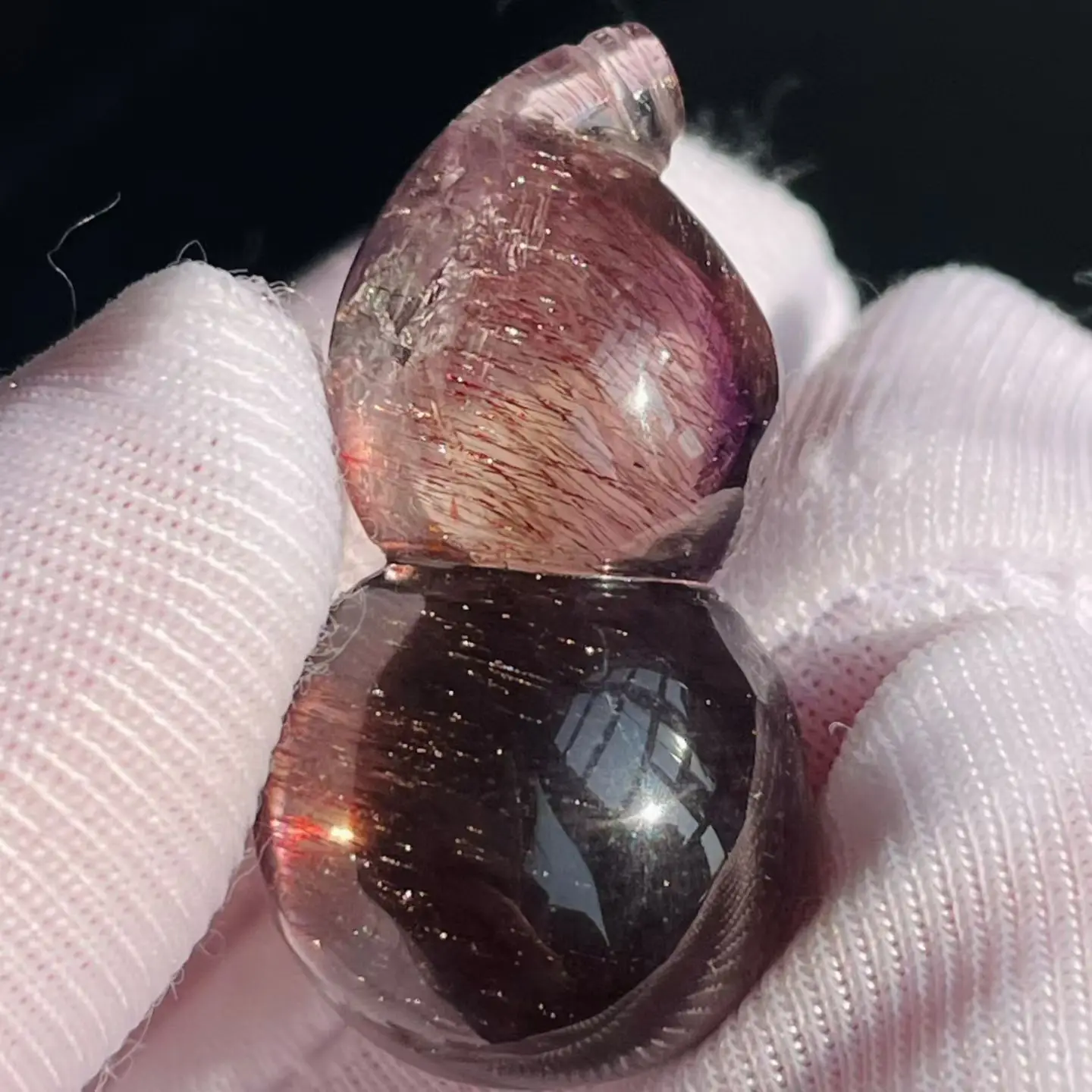 

Натуральный красный Super Seven 7, кулон из рутилированного кварца, 28*15*12 мм, ожерелье с кристаллами, натуральная AAAAA