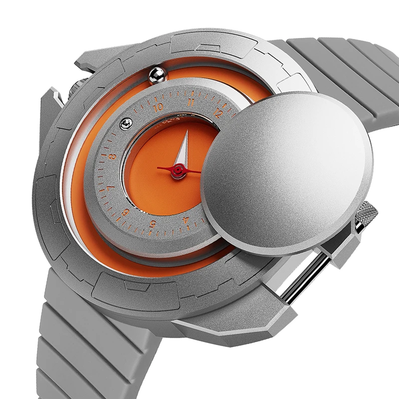 DANIEL GORMAN Tech Men's Quartz Watch, Lightweight Copper Case, Luminous Silicone Strap, Pin Buckle, Fashion Gift