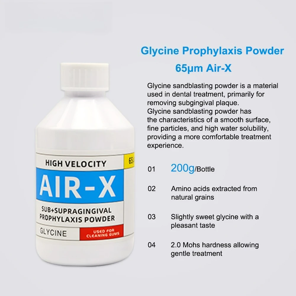 SYJH Dental 65um 25um Sub+Supragingival Prophylaxis Sodium-Bicarbonate Glycine/Erythritol Teeth Cleaning Sandblasting Powder