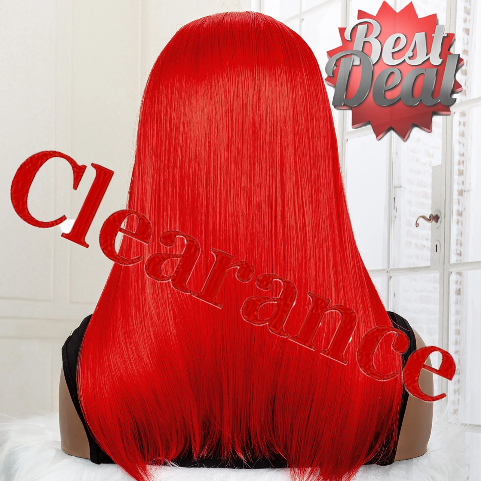 Red Synthetic Bob Wigs Shoulder Length Straight Wigs for Women Lace Front Wigs HD Lace Bright Red Wigs Heat Resistant