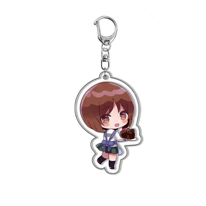 Anime GIRLS Und PANZER Keychain Cartoon Figure Nishizumi Miho Saori Takebe Akiyama Yukari Pendant Car Key Ring Bag Accessories