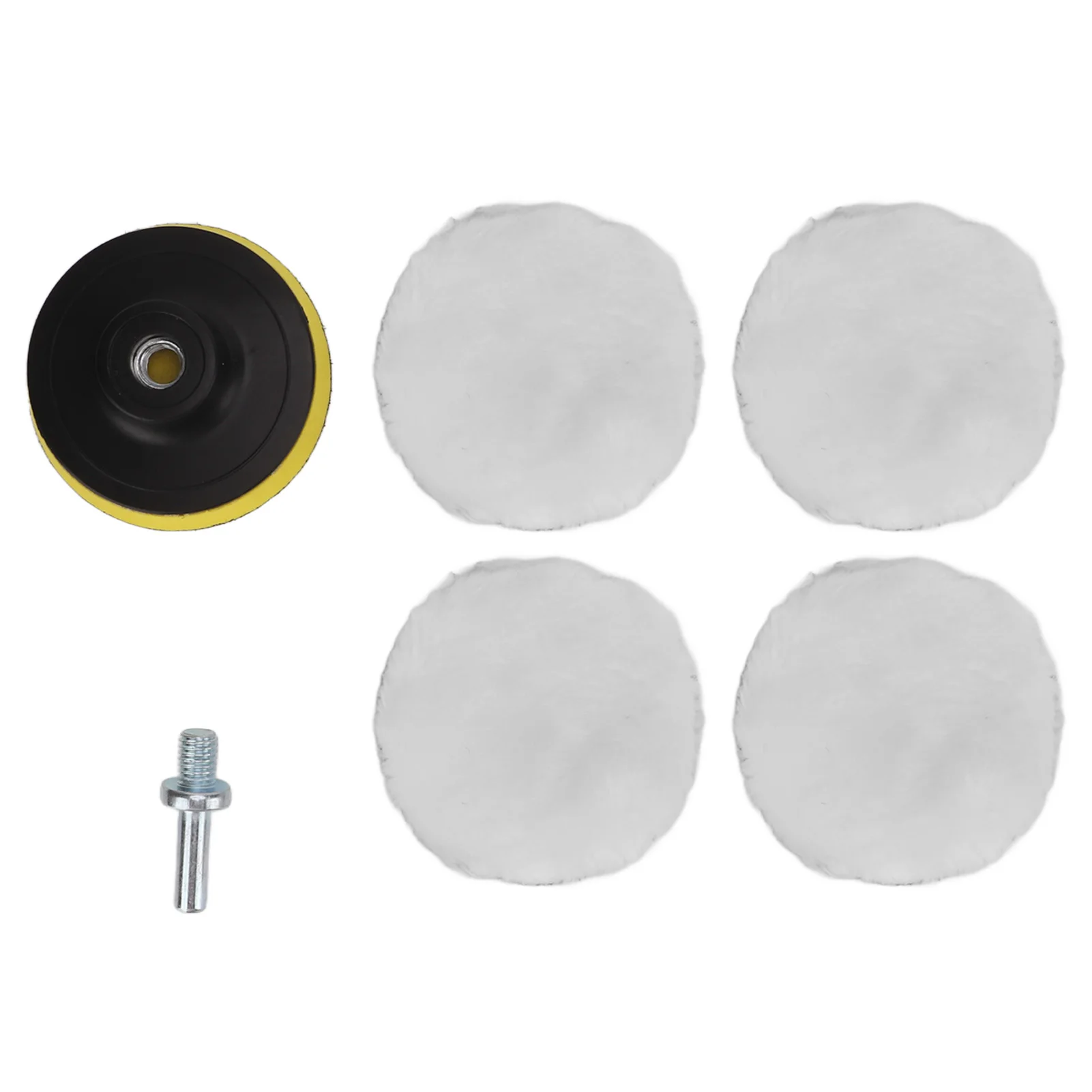 3in Imitation Wool Polishing Pad Kit with 5/8in‑11 Drill Adapter Buffing Pads for Car Buffer Polisher Wool Polishing Pad