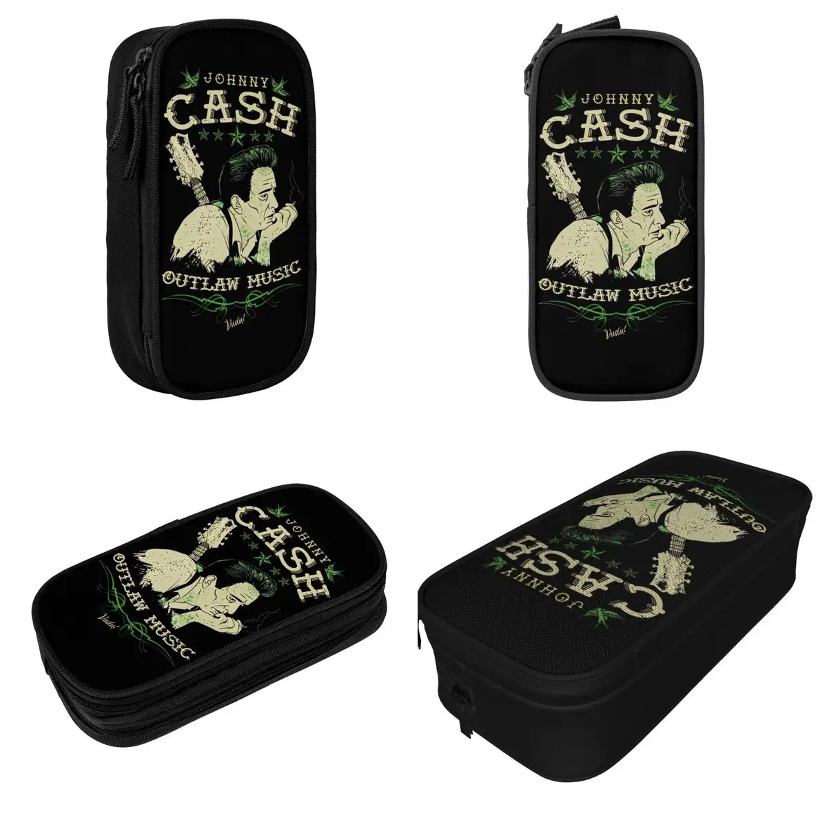 Johnny Cash Outlaw Music Merch Pencil Case Large-capacity Kids School Supplies Pen Case Perfect Gifts