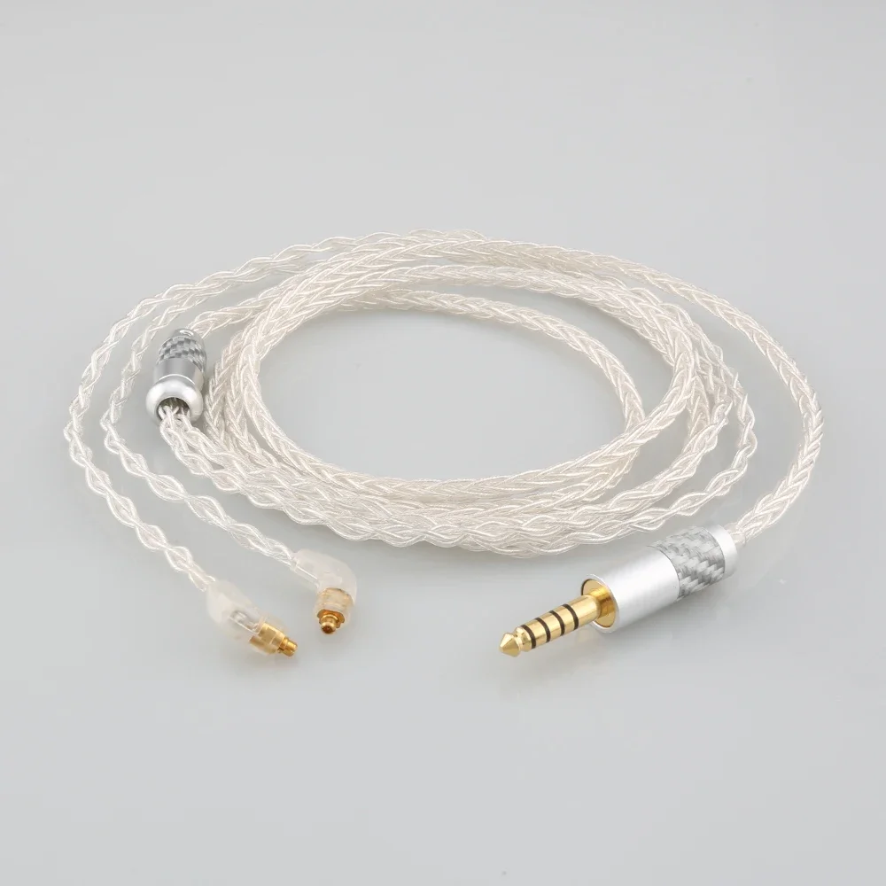 

HiFi 99% Pure Silver 8 Core 2.5mm 4.4mm XLR Headphone Earphone Cable For Etymotic ER4SR ER4XR ER3XR ER3SE ER2XR ER2SE