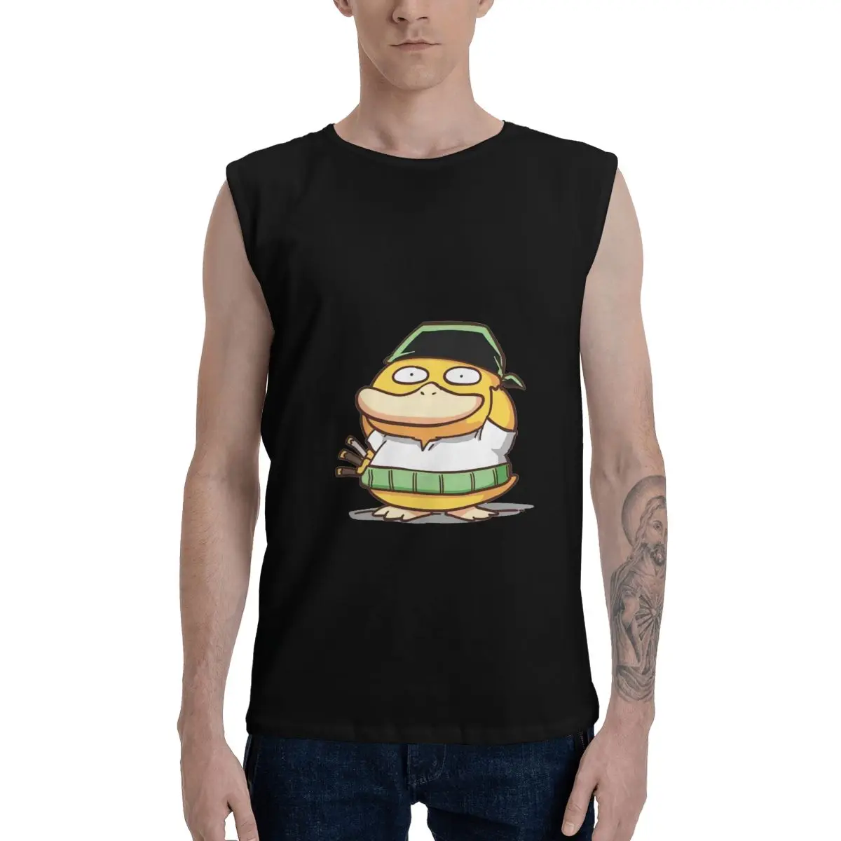 Psyduck 100% pure cotton wide shoulder vest for men in summer, loose fitting, camisole, hurdle, sleeveless fitness sports