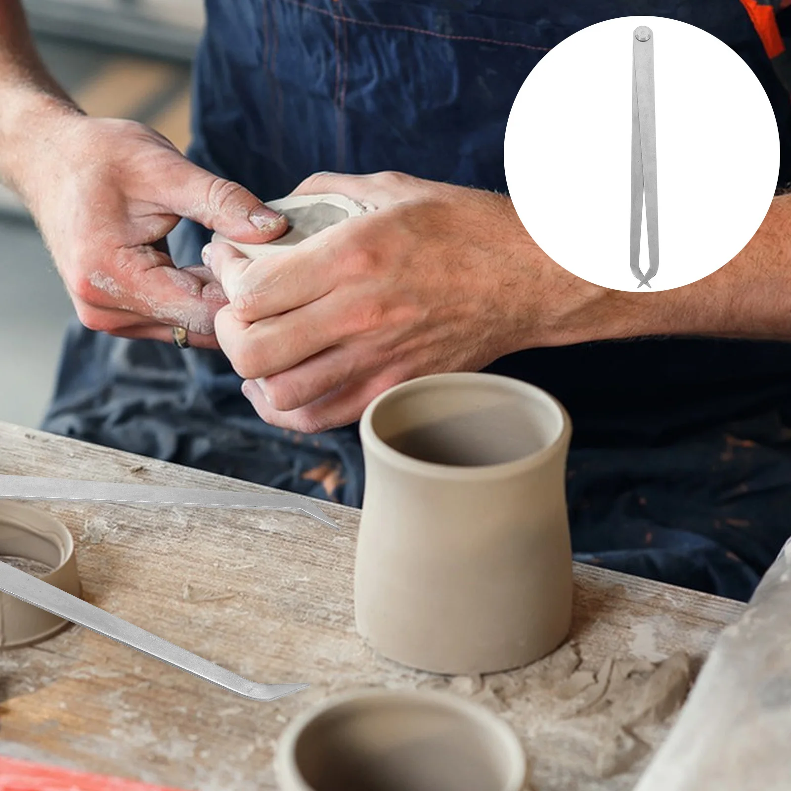 

Pottery Inside Caliper Measuring Tool for Clay and Ceramic Sculptures Precise Measurement Device Portable and Easy to Use