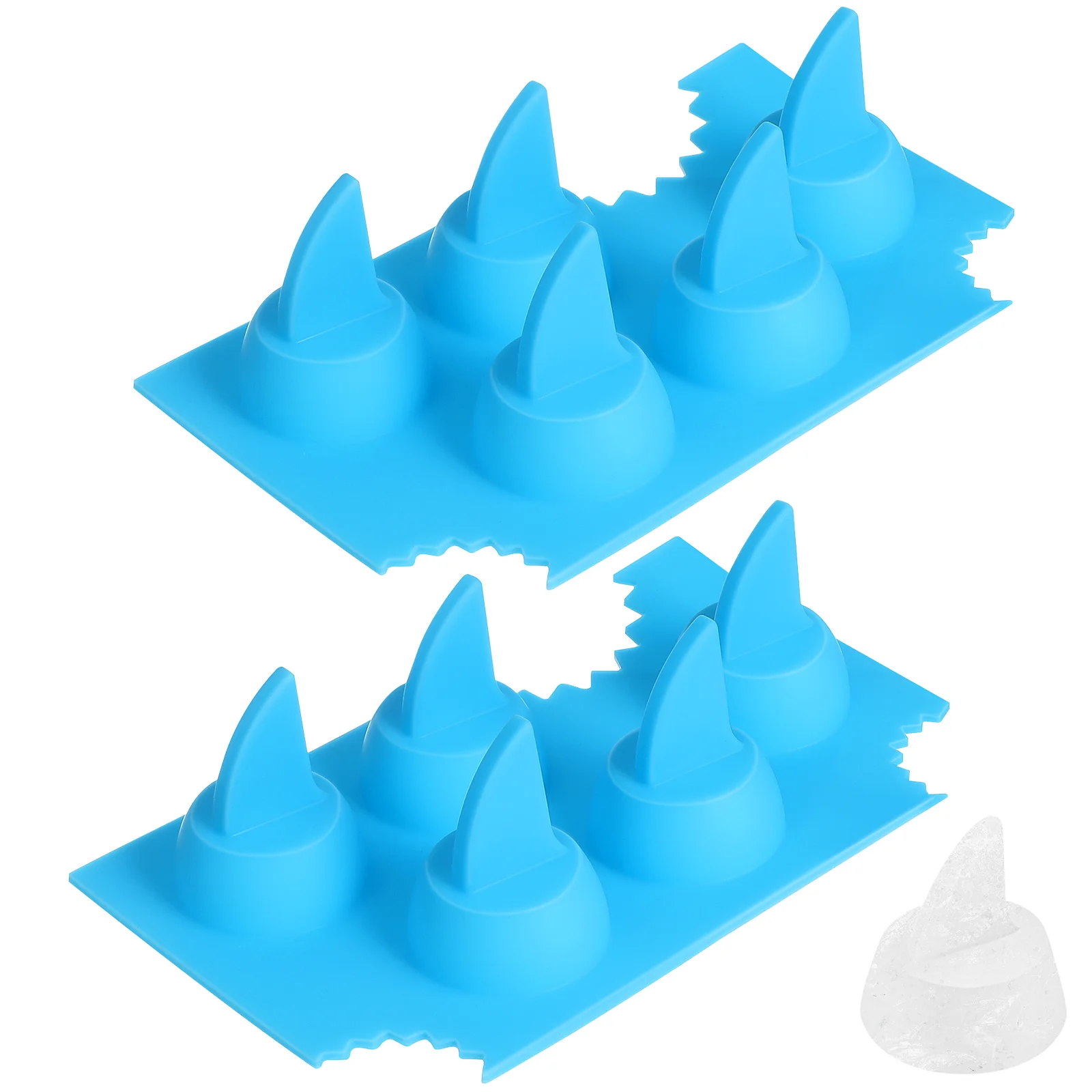 2 PCS Shark Ice Cube Tray Mold Baking Dish with Lid Fin Popsicles Molds Bakeware