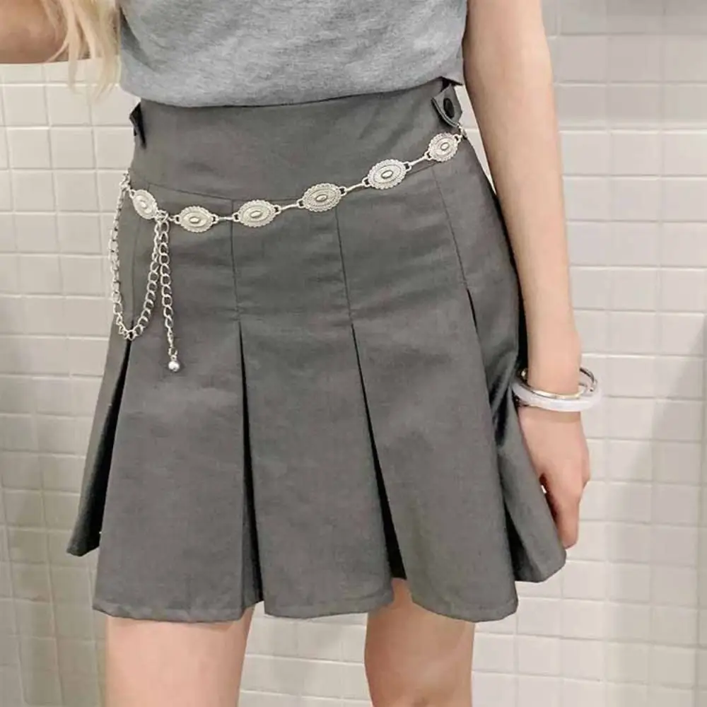 

Fashion Metal Medallion Concho Chain Silver Summer Boho Waist Strap Oval Trouser Dress Belts Women Girl