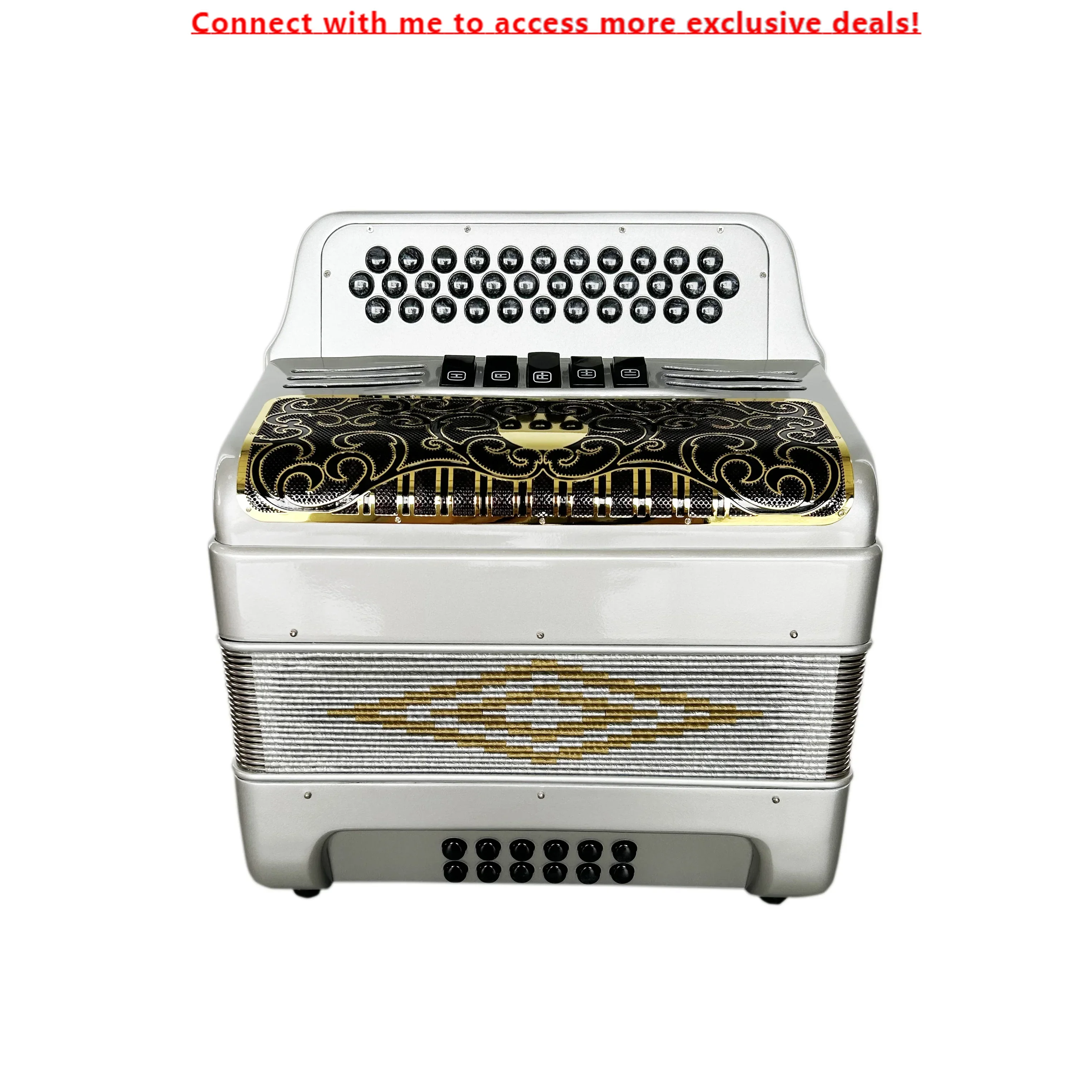 

SEASOUND OEM 34 кнопки 12 басов 5 регистров серебряный аккордеонный инструмент черное золото гриль черные кнопки аккордеон JB3412D
