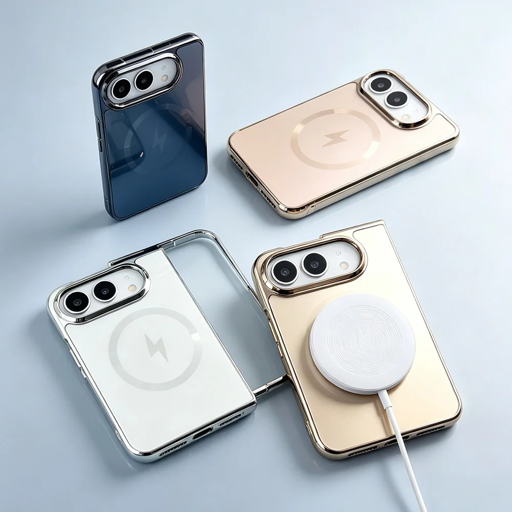 Plated Acrylic Matte Back Panel Magnetic Ring Case For Apple iPhone Duo IPhoneDuoFold Slim AG Shockproof Armor Cover For Magsafe