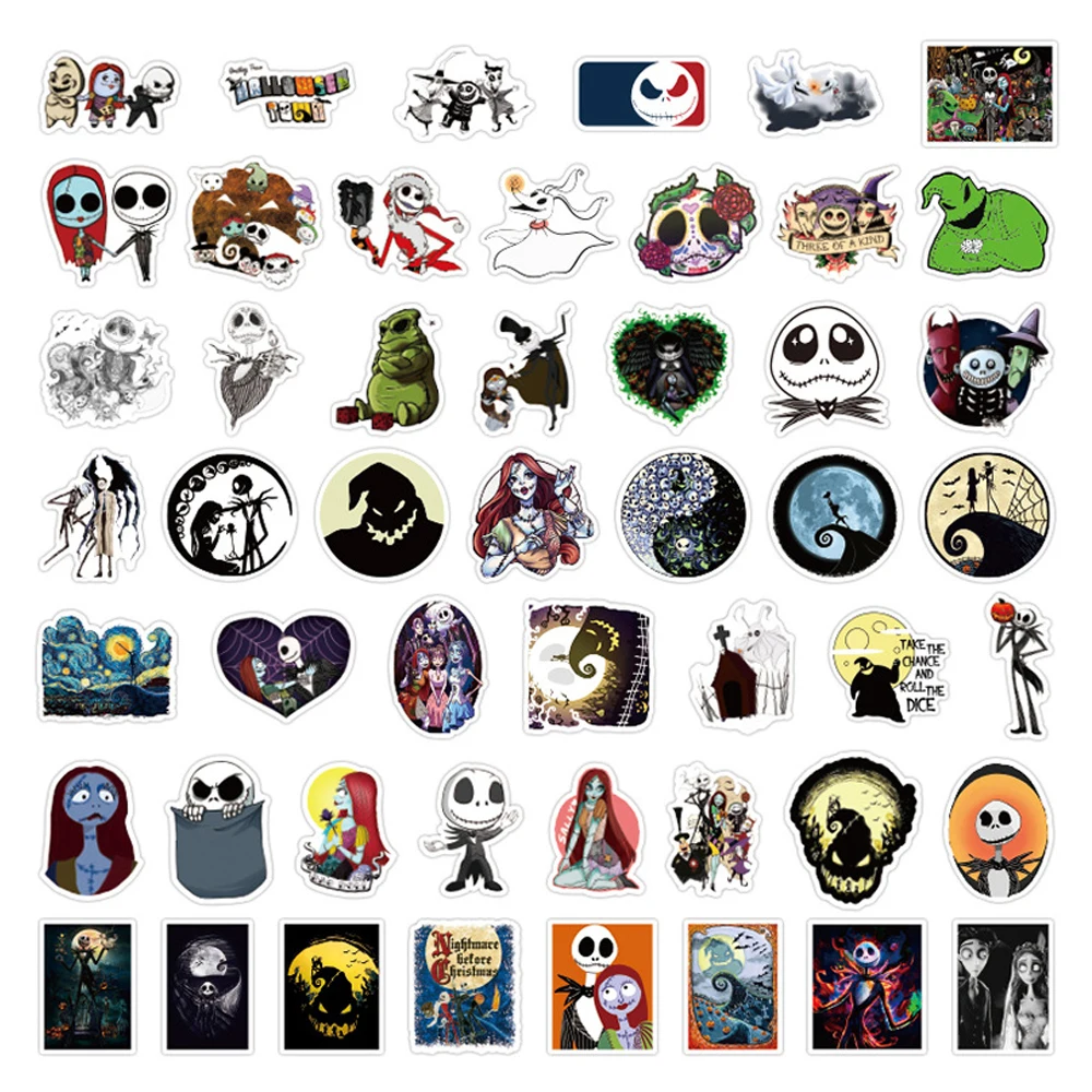 10/30/50pcs Disney Movie The Nightmare Before Christmas Stickers Horror Graffiti Decals DIY Motorcycle Car Phone Cool Sticker