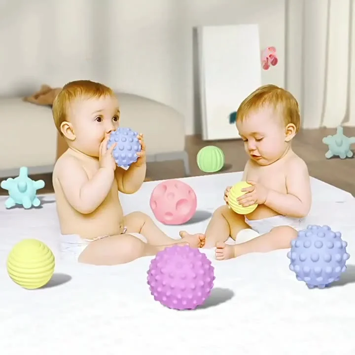 Baby Soft Silicone Touch Ball Manhattan Grasp Training Ball Sensory Massage Water Play Toy