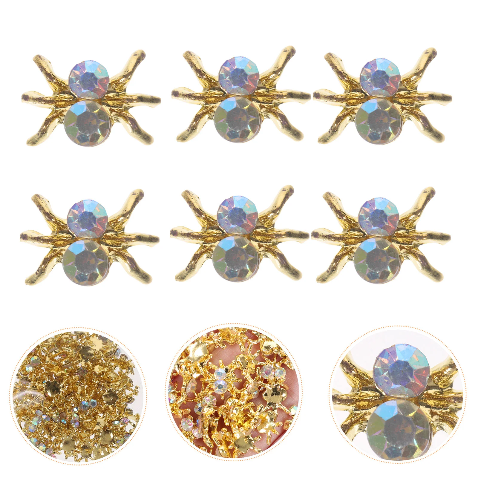 

100 Pcs Spider Nail Decoration Rhinestone for Nails Manicure Ornament DIY Decor Women Charms Clown