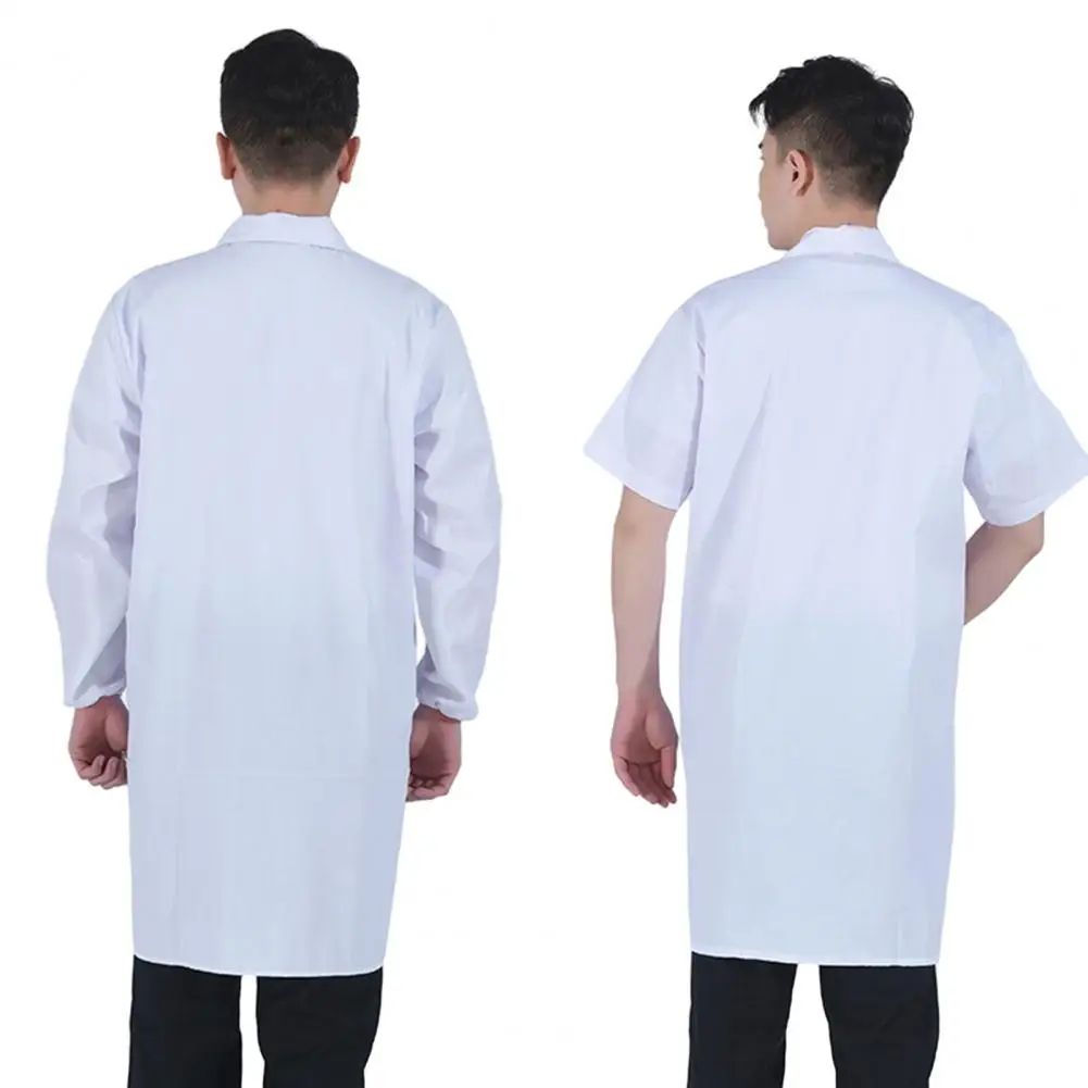 Professional White Coat Wrinkle-resistant Lab Coat Versatile Unisex Gender-specific White Lab Coats with Buttons for Students