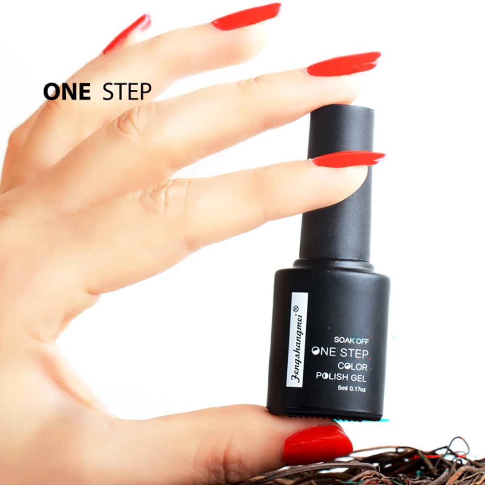 Esmalte de uñas en gel de un solo paso 3 en 1, sin necesidad de base y capa superior. Soak off UV LED Essiccimiento de barniz de uñas brillante de larga duración. (61 colores)