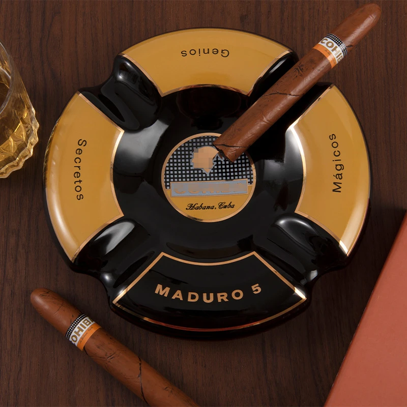 Cigar Ashtray Ultra Luxury Commemorative Edition Round Black Ashtray