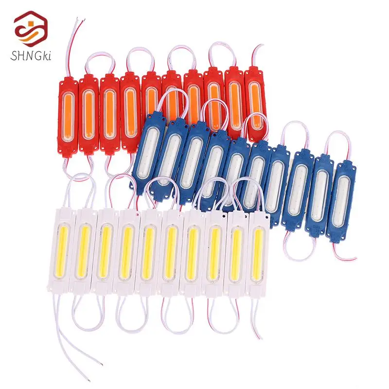 Módulo LED COB de 10 piezas y 12V de CC, indicador de luz lateral de camión, superbrillante, para autobús, camión, remolque, lámpara de advertencia,