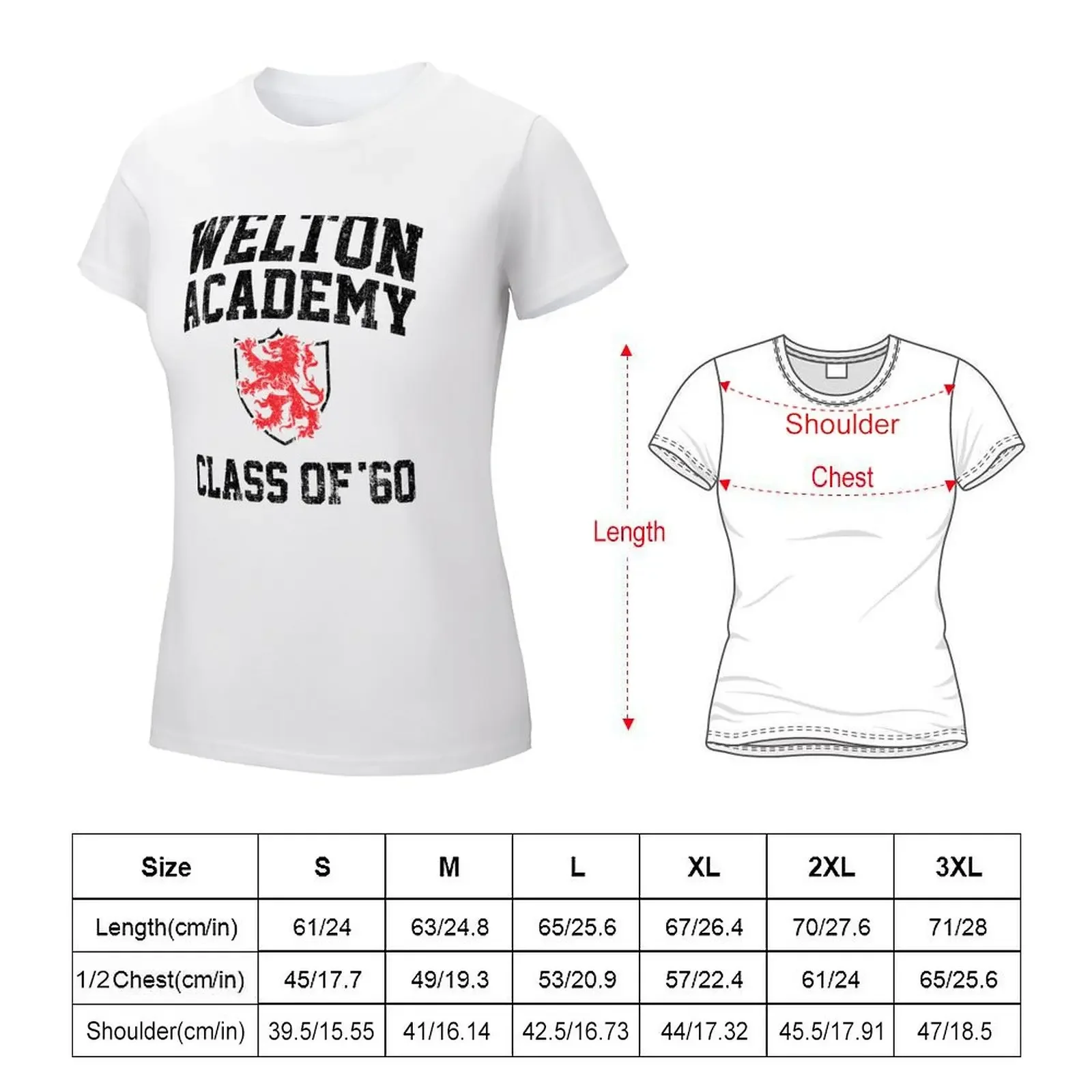 Welton Academy Class of 60 (Variant) T-shirt funny cute clothes female cute t-shirts for Women