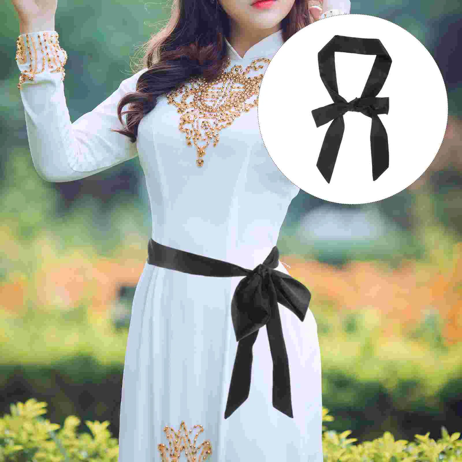 Sash Belt Ribbon Belts for Women Cloth Dress Black Tie Dresses Fabric Bathrobe Ladies