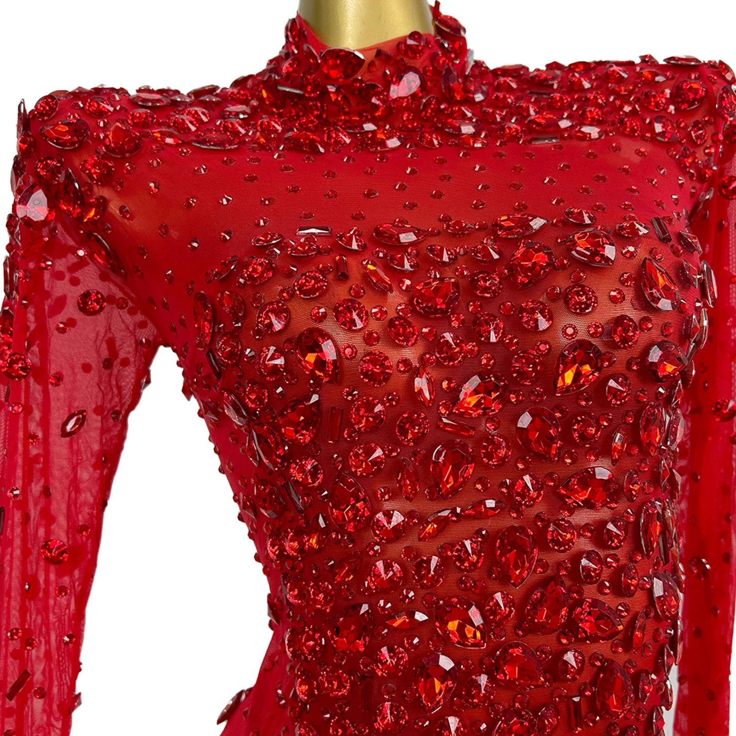 

Роскошное женское вечернее платье Cuixingyumao: Сексуальное прозрачное сетчатое красное платье с бриллиантами и перьями, длинное, для свадьбы, дня рождения, коктейльной вечеринки