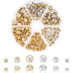 180pcs Rhinestone Claw Beads Nailhead 6/8/10mm Crystal Nailhead Studs Punk Spikes Decorative Rivets Metal Spikes Rivets Studs