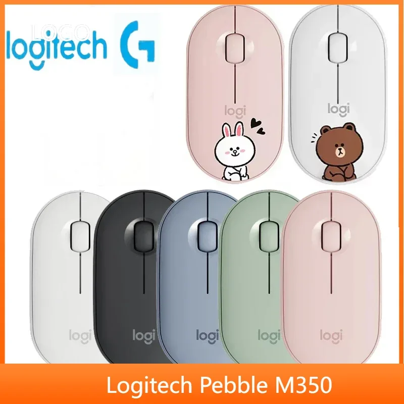 New Logitech PEBBLE POP Mouse Laptop Tablet M350 Wireless Bluetooth Mouse Light and Thin Mute Office Battery Usb Stock Mini Mice