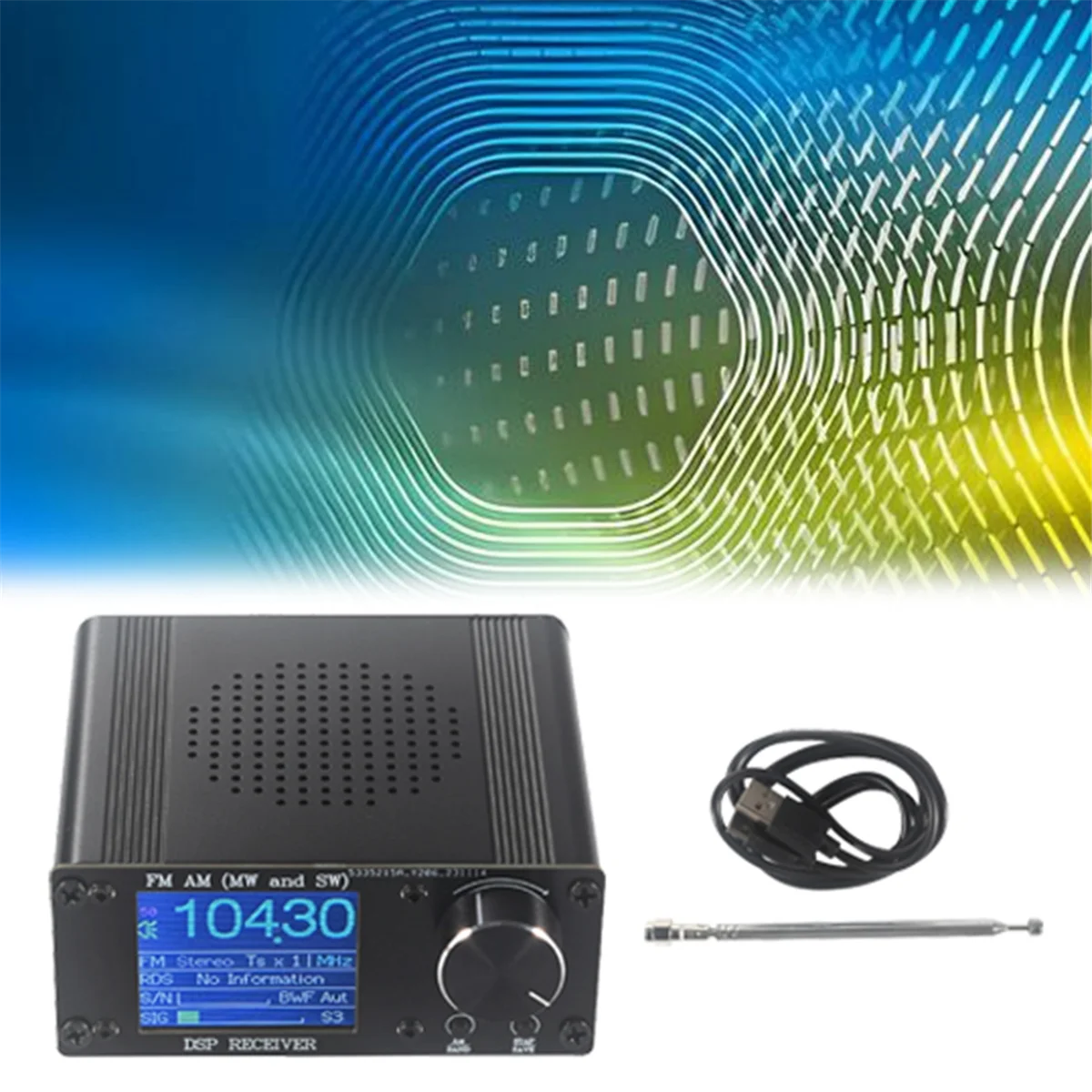 ATS-80 FM AM Radio Frequency Modulation Amplitude Modulation Radio Receiver with Color Screen