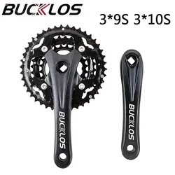 BUCKLOS MTB Crankset 3*10S 3*9S Mountain Bike Crankset 170mm Square Hole Crank 104/64BCD Triple Speed Crank Set Bicycle Part