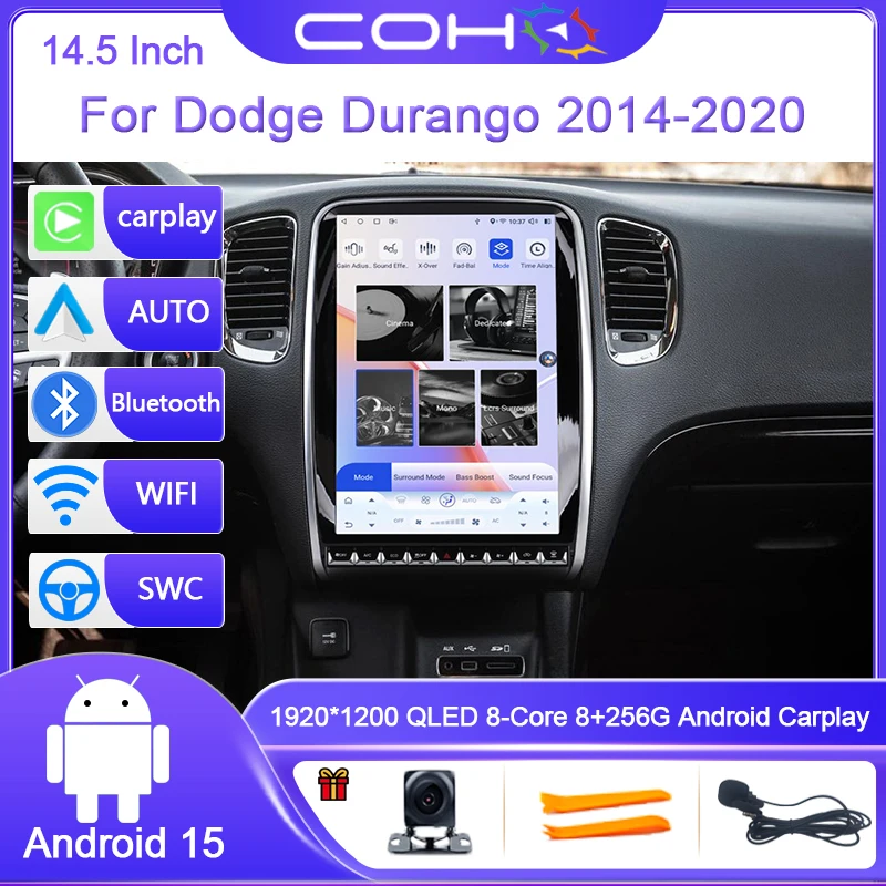 

14.5 Inch For Dodge Durango 2014-2020 Android 15 8-Core 8G+256G Car Multimedia Player Stereo Receiver Radio GPS 4G Carplay Wifi