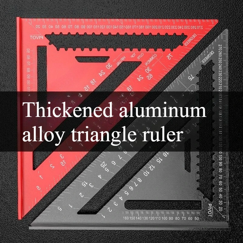 

Треугольная линейка из алюминиевого сплава - регулируемый угол для деревообработки 45/90 градусов, инструмент с усиленной толщиной, двусторонний выпускной